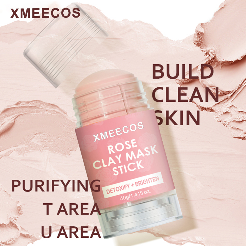 Private Label Blackheads Remover Deep Cleansing Face Clay Mask Rose Pink Turmeric Green Tea Dead Sea Mud Mask Stick