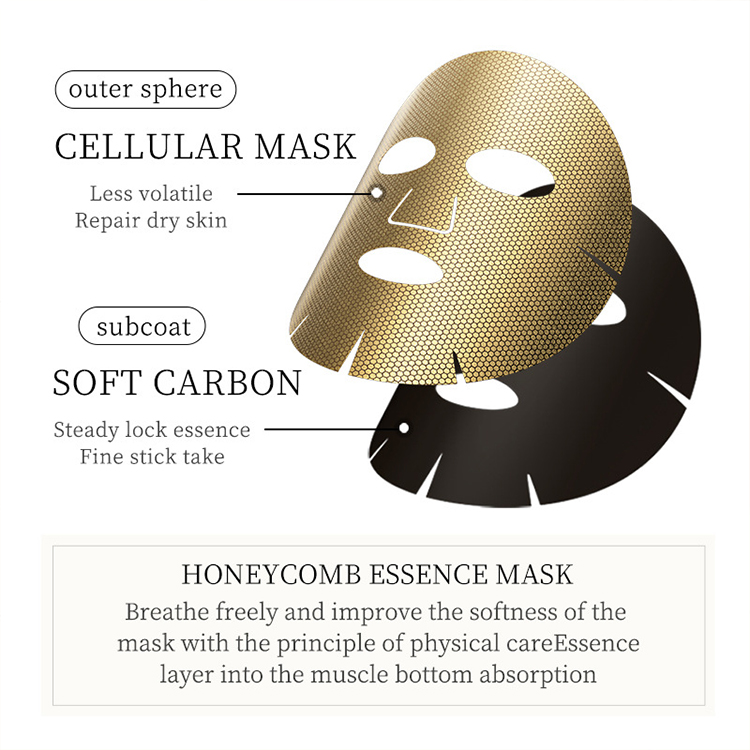 24K Golden Firm Honeycomb Smooth Skin Rejuvenation Facial Sheet Mask