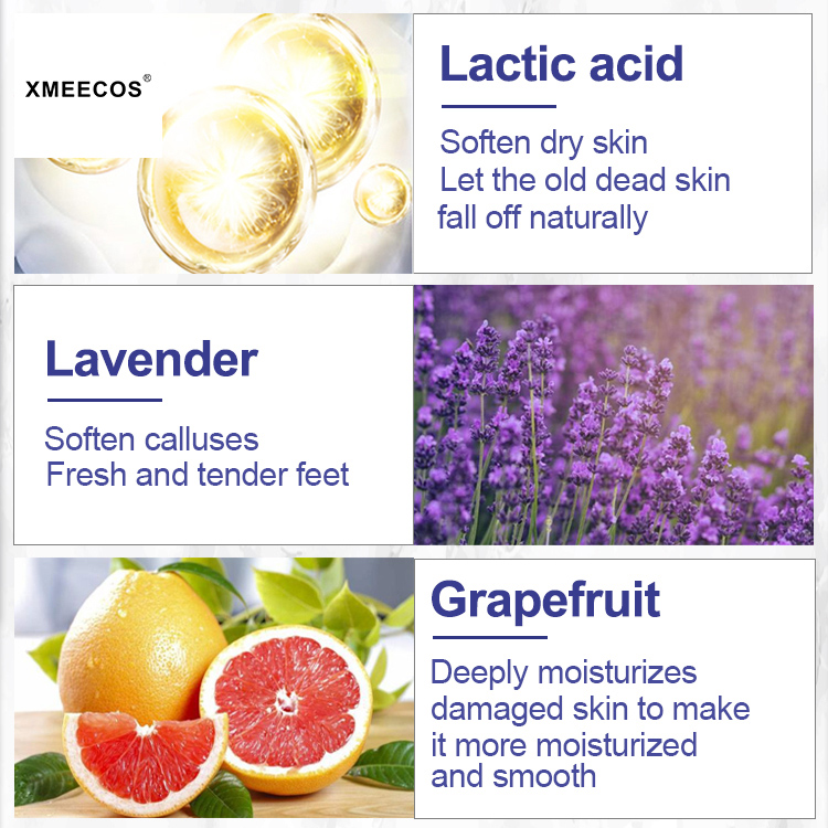 OEM Private Label Natural Lavender Foot Mask Skin Care Moisturizing Exfoliating Peeling Off Foot Mask