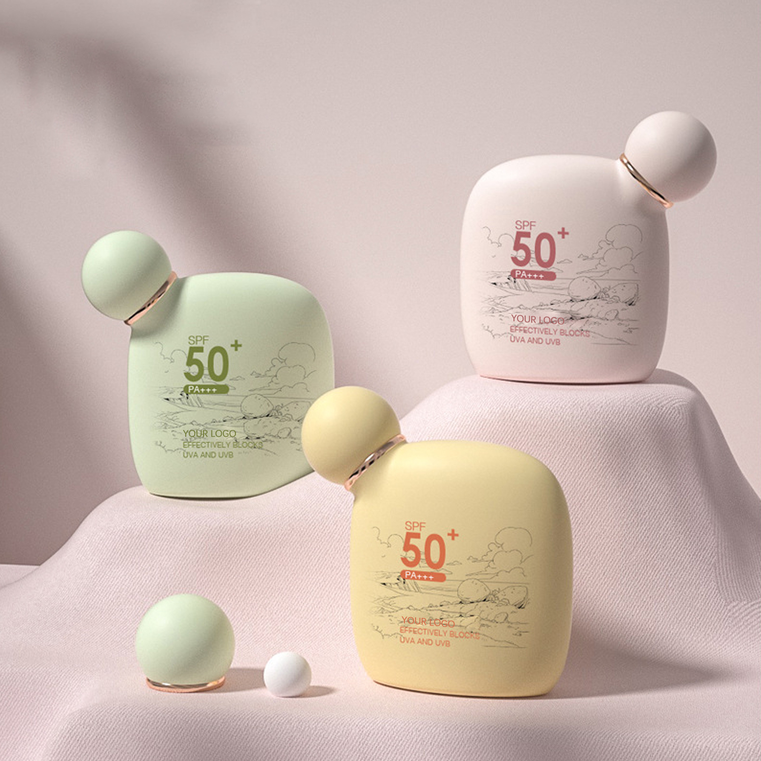 Soothing Sun Cream SPF50+ PA+++ Lightweight Daily Sunblock Natural Hydrating Sunscreen