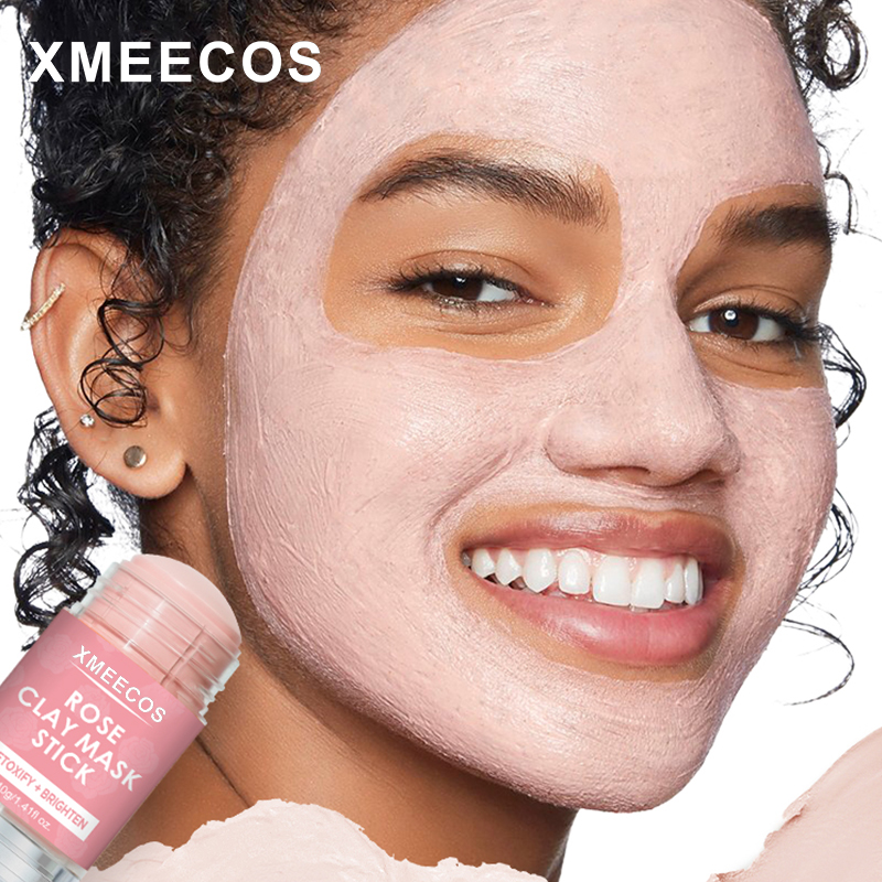 Private Label Blackheads Remover Deep Cleansing Face Clay Mask Rose Pink Turmeric Green Tea Dead Sea Mud Mask Stick