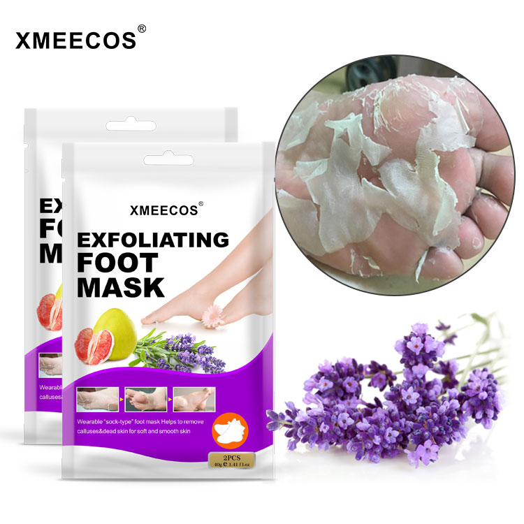 OEM Private Label Natural Lavender Foot Mask Skin Care Moisturizing Exfoliating Peeling Off Foot Mask
