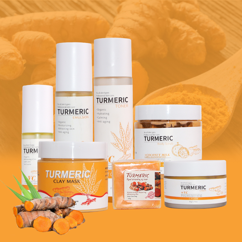 Organic Skin Care Set Anti Acne Whitening Turmeric Skin Set