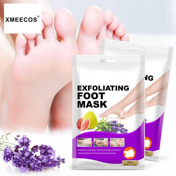 OEM Private Label Natural Lavender Foot Mask Skin Care Moisturizing Exfoliating Peeling Off Foot Mask