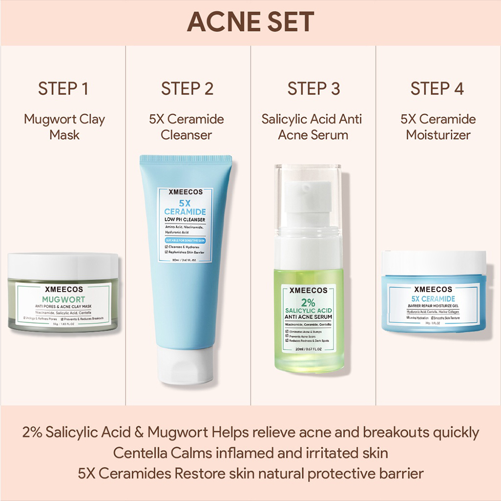 Private Label Facial Set Organic Acne Treatment Skin Care Set