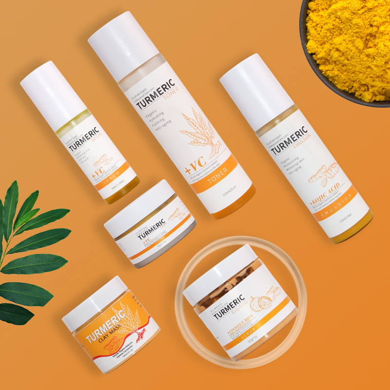 Organic Skin Care Set Anti Acne Whitening Turmeric Skin Set