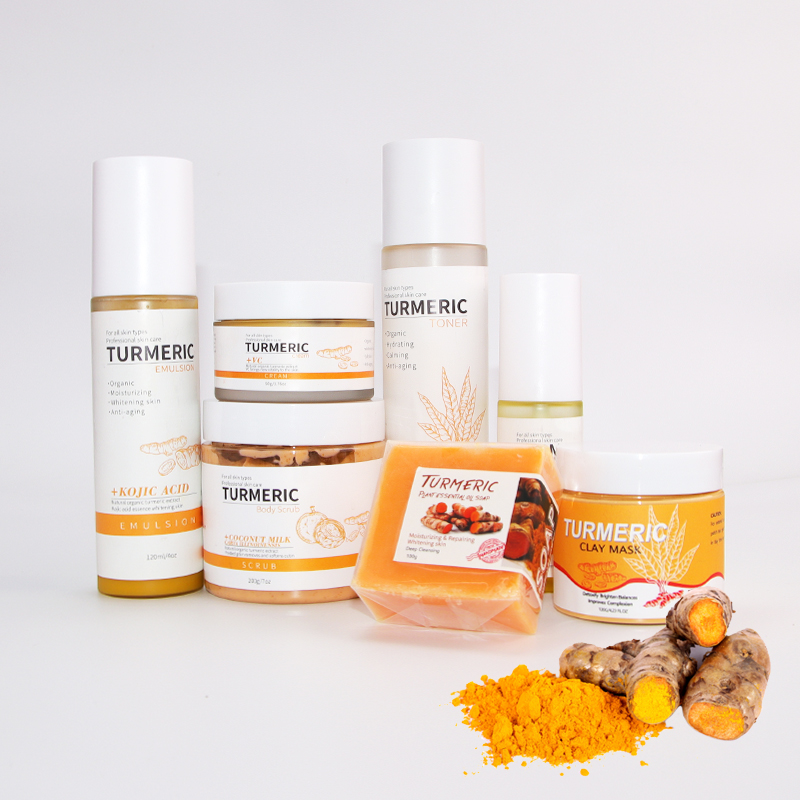 Organic Skin Care Set Anti Acne Whitening Turmeric Skin Set